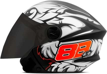 [Regional] Capacete Aberto Pro Tork New Liberty 3 Gp 88 Fosco Preto Tam. 56 Vis. Fumê