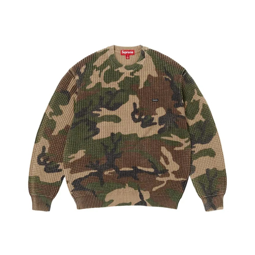 Suéter Washed Small Box Waffle Woodland Camo SS26-W5 — M / XG, Novo