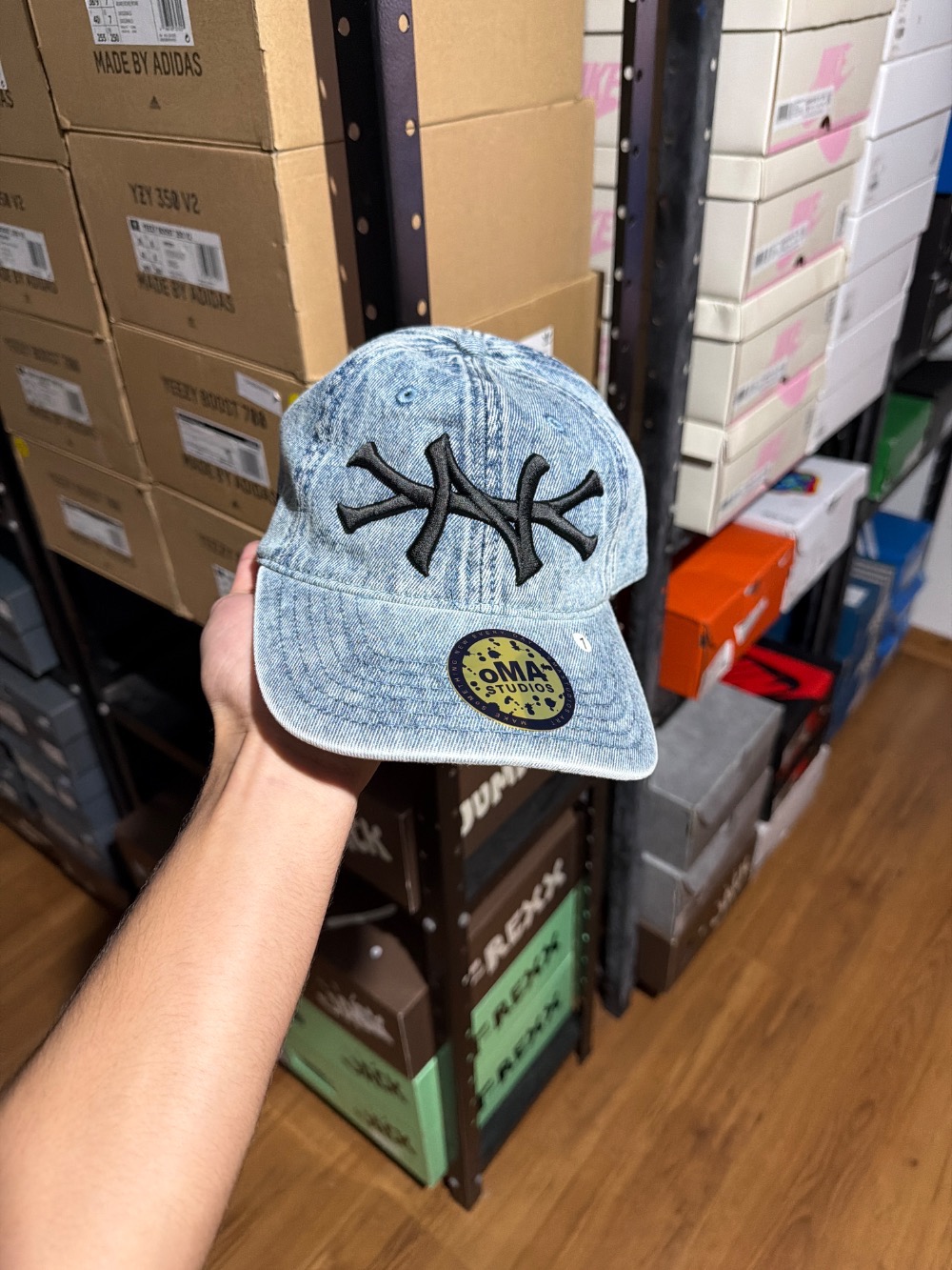 Boné oMA Studios NY NY Denim Blue Hat — Único, Novo