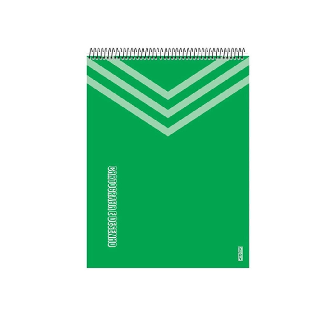CADERNO CARTOGRAFIA ESPIRAL 60F KBOM VERDE 10365 - UNITÁRIO
