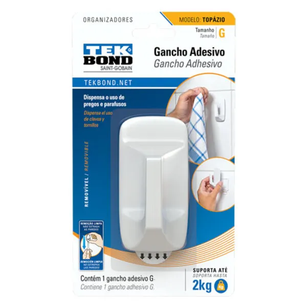 GANCHO TOPAZIO DE PLAST BRANCO G TEKBOND