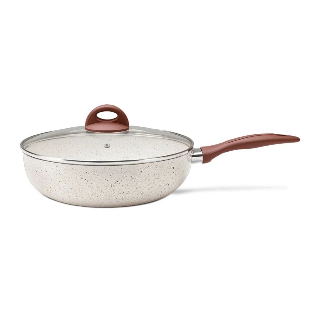 Frigideira Wok Indução Antiaderente 28cm 3,4L Brinox Cor Vanilla