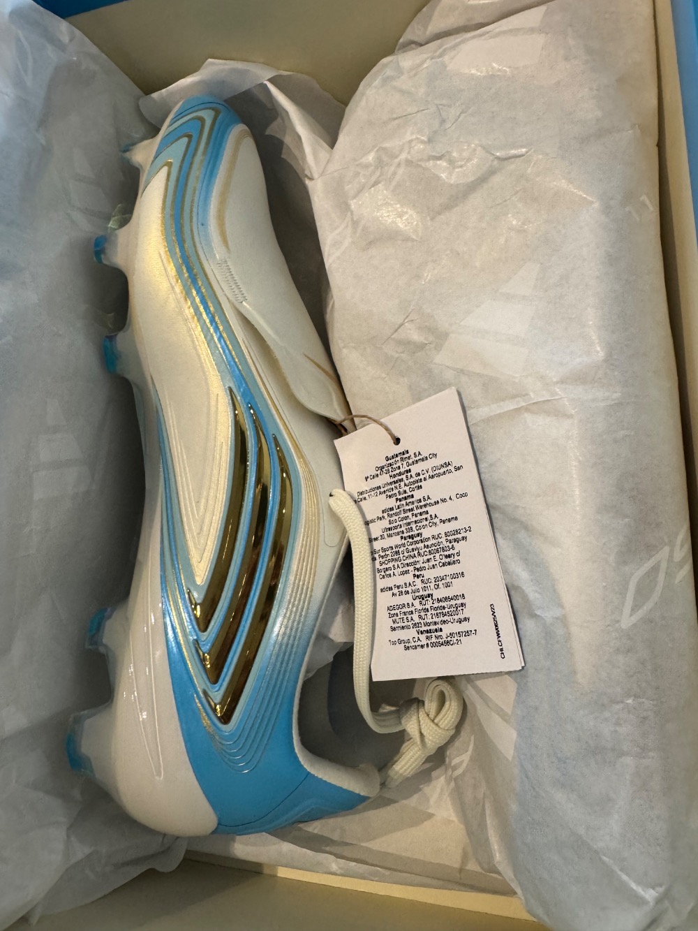 Lionel Messi x adidas Chuteira F50 Elite FG El Ultimo Tango Ivory Blue — 40, Novo