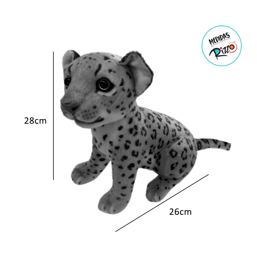 Foto 2 de Leopardo de Pelúcia - Branco - 28cm - 1 unidade - Rizzo