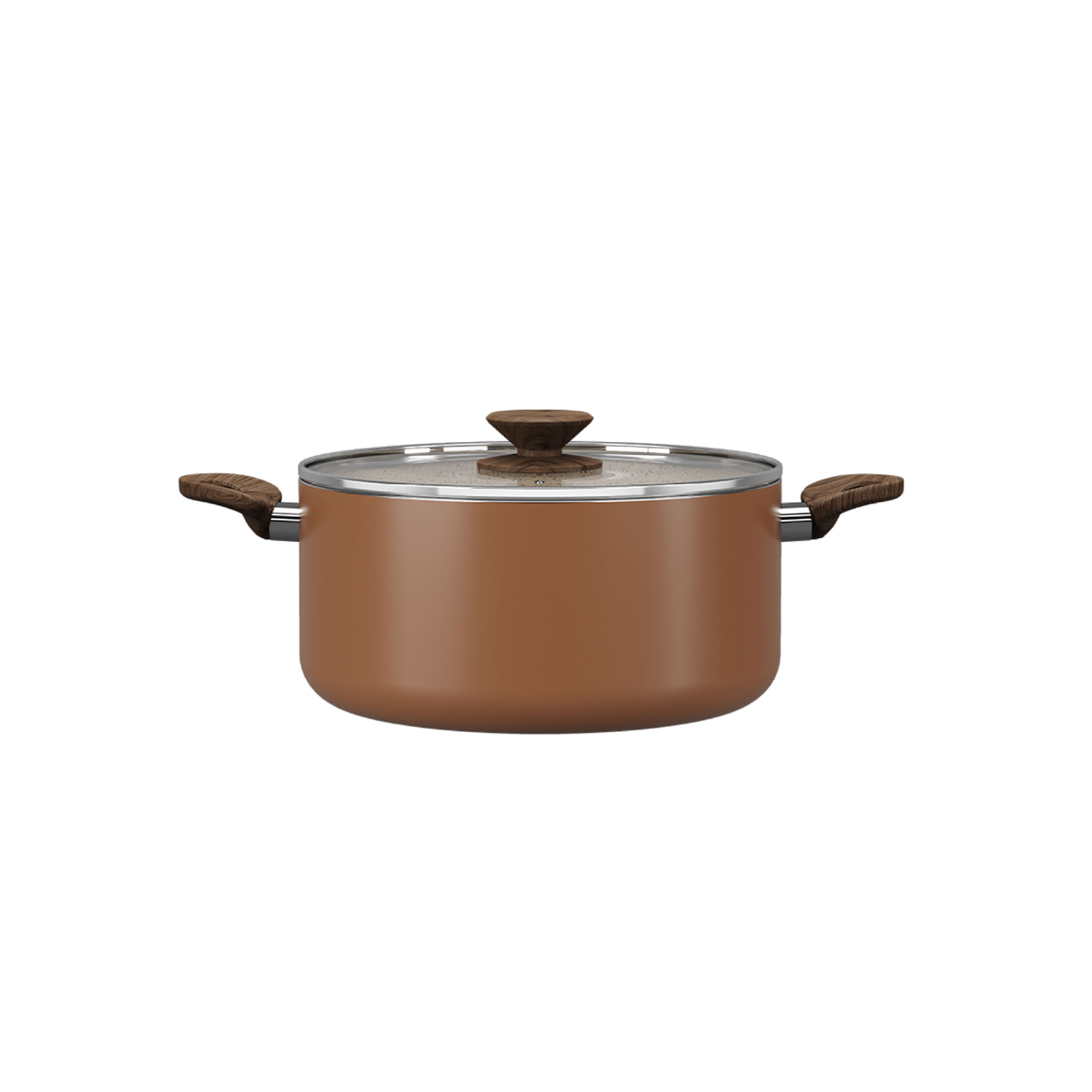Caçarola com Tampa Brinox Primea Antiaderente Ceramic Life Ø24cm 4,7 Litros Cappuccino