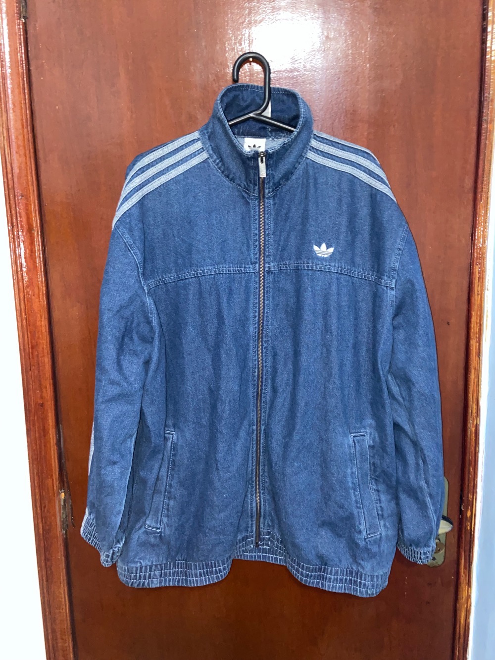 Jaqueta adidas Jeans Adicolor Firebird Track Top Blue — G, Usado