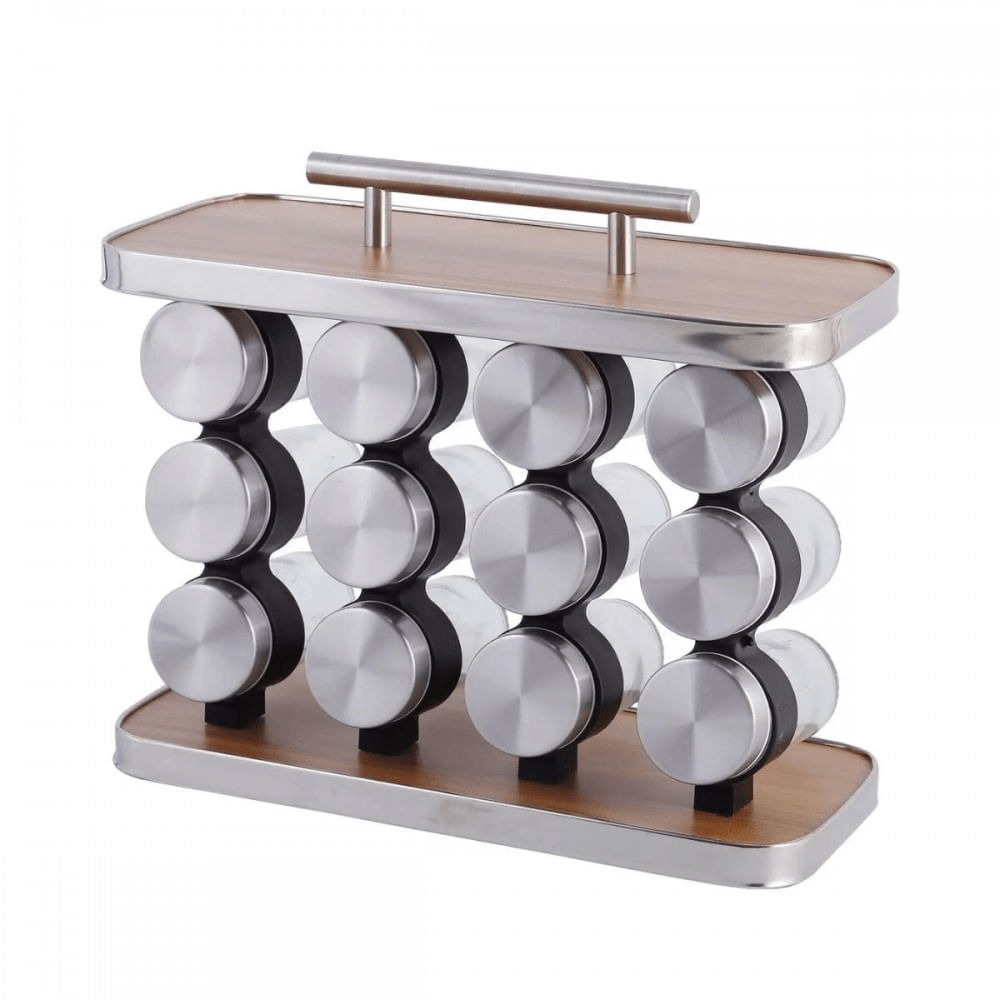 Porta Tempero Em Inox 12 Peças - Dolce Home