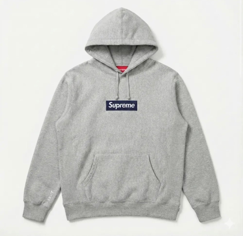 Moletom Supreme Box Logo Grey FW25-W15 — M, Novo