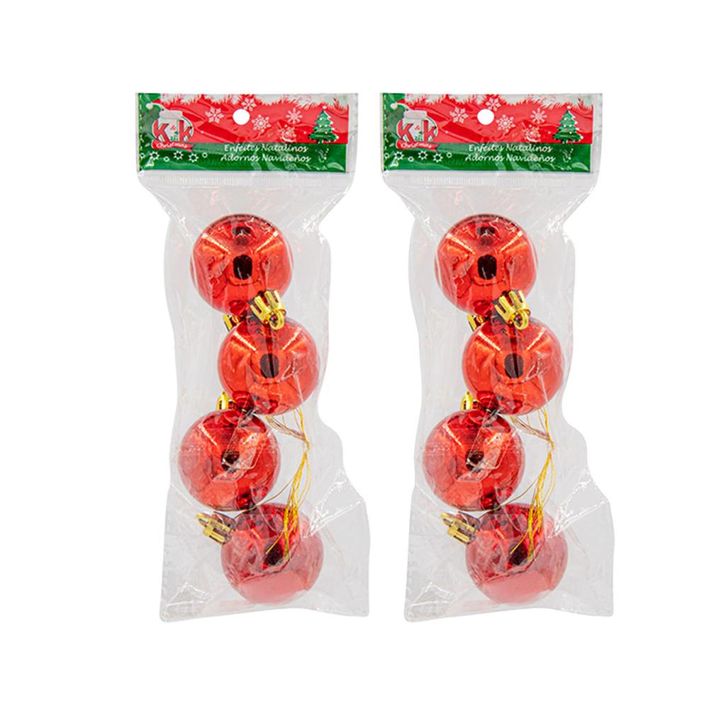 Kit 8 Bolinhas Vermelhas Decoracao Enfeite Arvore De Natal