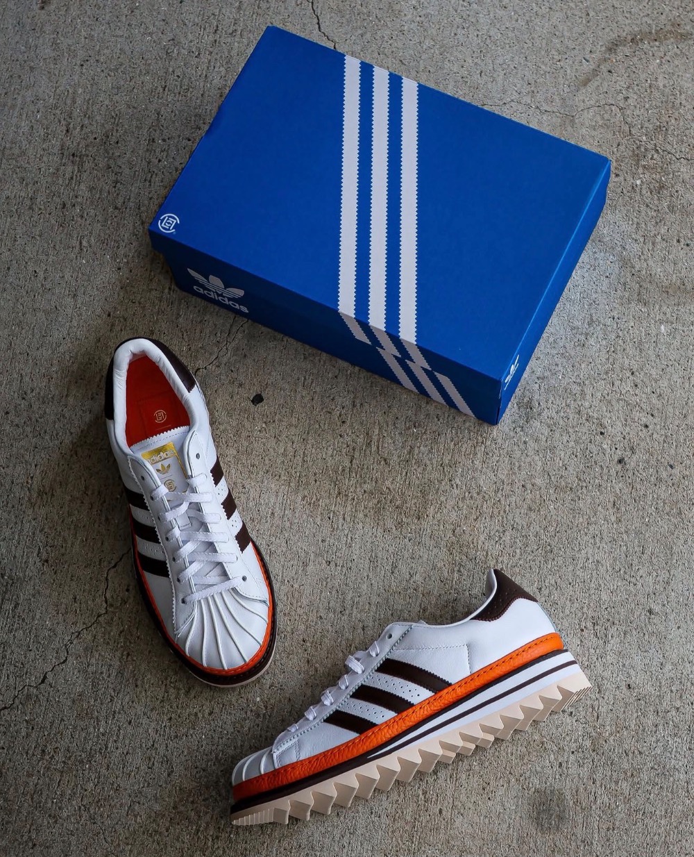 CLOT x adidas Superstar Cloud White Coffee Unity Orange — 41, Novo
