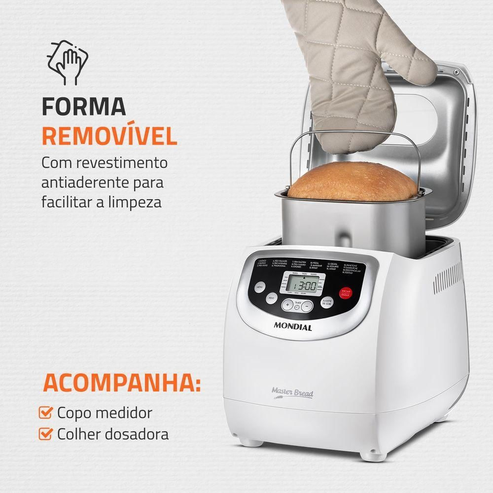 Foto 4 de Panificadora Automática Mondial Master Bread Branco NPF-54 220V