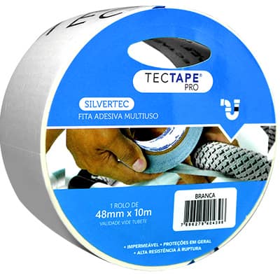 Fita adesiva multiuso 48mmx10m branca 747 Tectape PT 1 UN