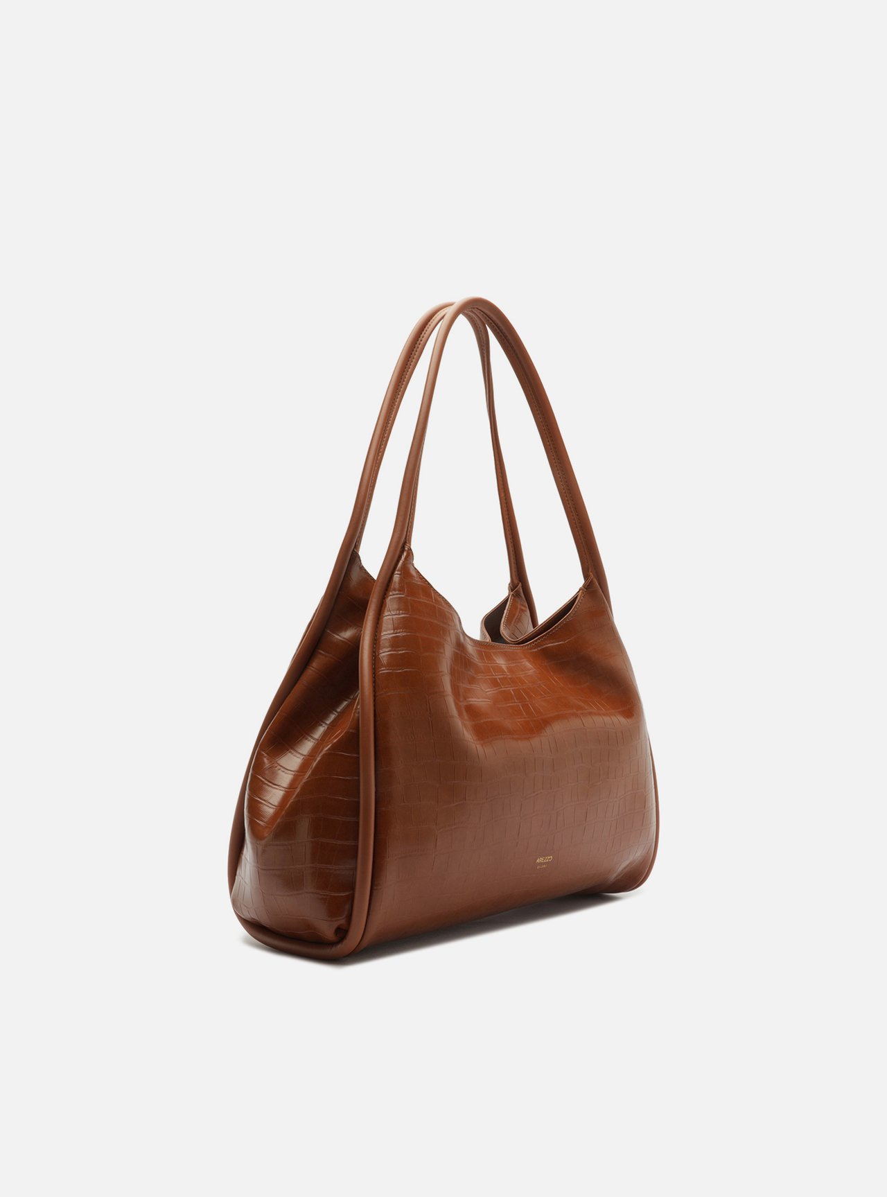 Foto 5 de Bolsa Hobo Marrom Média Croco