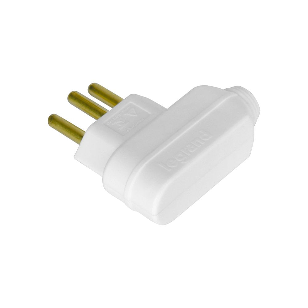 Plugue Macho 2P T 20A 250V Branco 615933 Pial Conecta Legrand