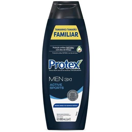 Sabonete Líquido Corporal Protex Men 3x1 Active Sports 650ml