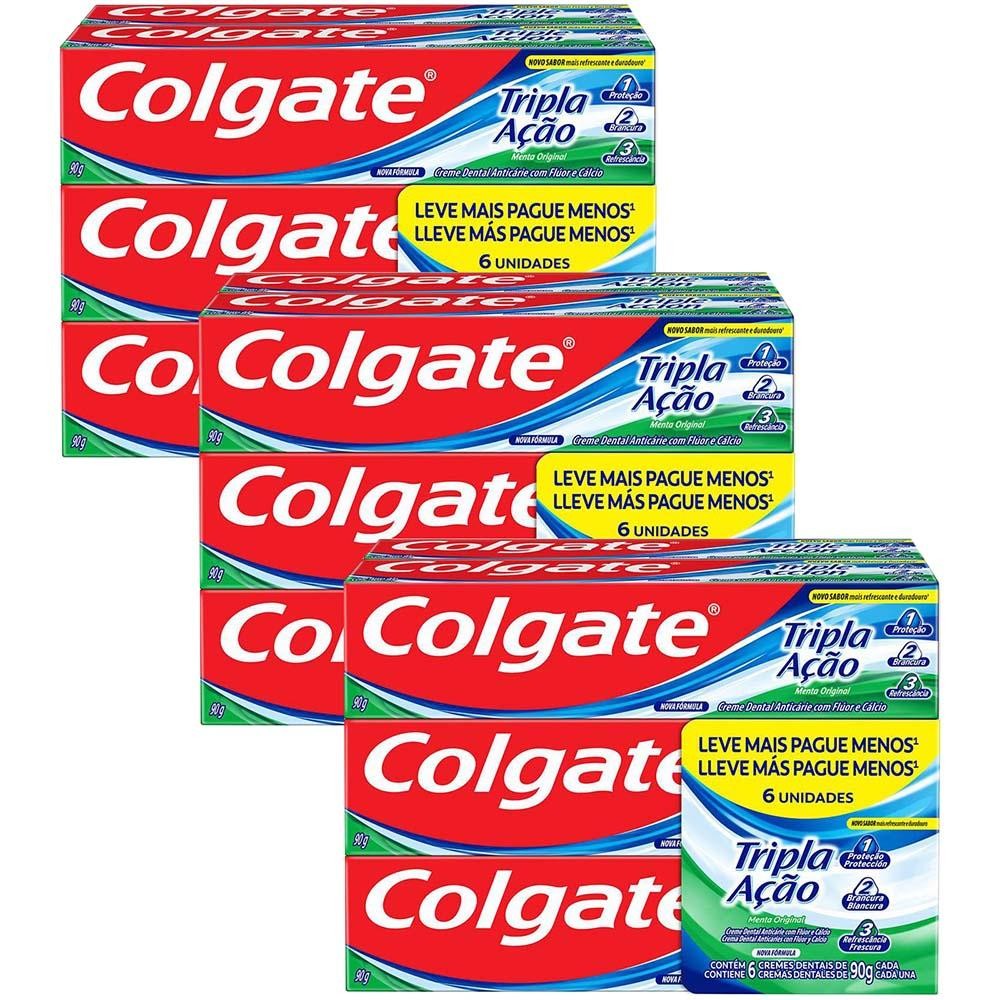 Kit 3 Pack Creme Dental Colgate Tripla Ação Menta 90g