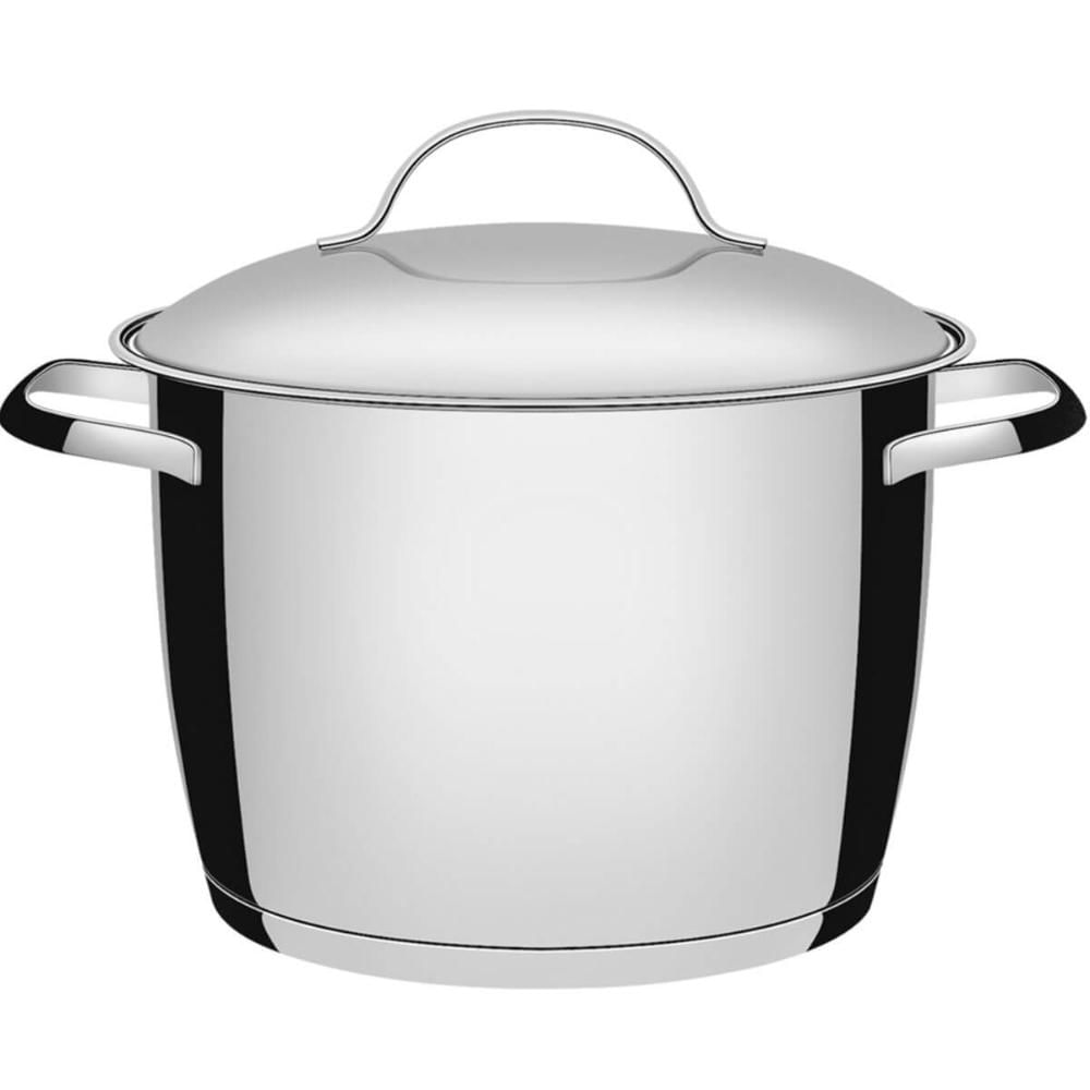 Panela Caldeirão 7,5L Tramontina Allegra em Aço Inox com Fundo Triplo Cinza Cinza