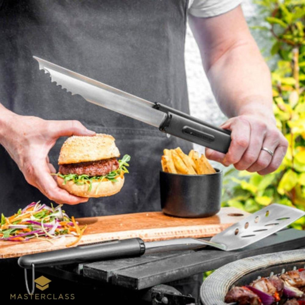 Foto 5 de Jogo Espátula e Pinça para Churrasco Hambúrguer MasterClass