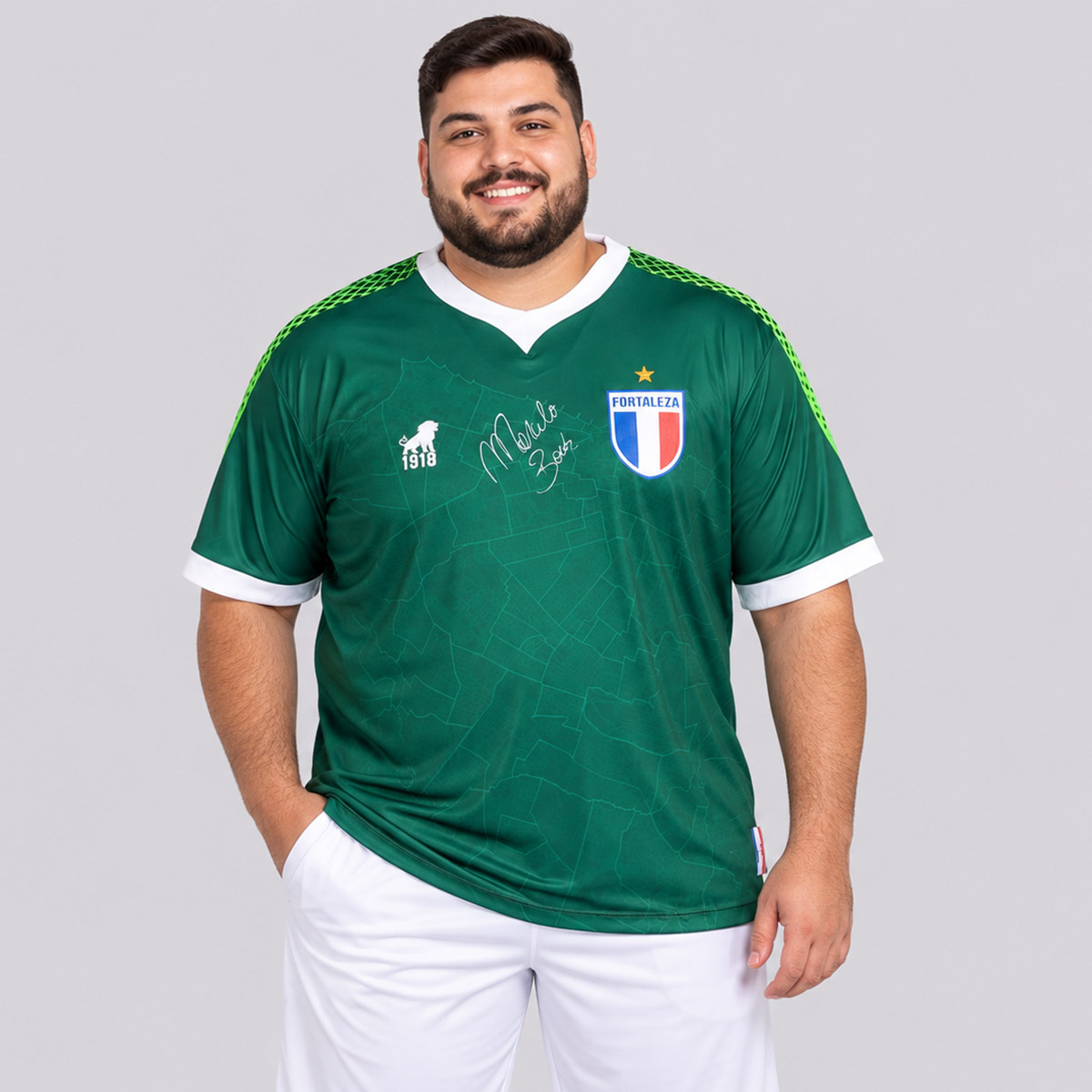 Camisa Leão 1918 Fortaleza IV Goleiro N° 1 Plus Size Verde