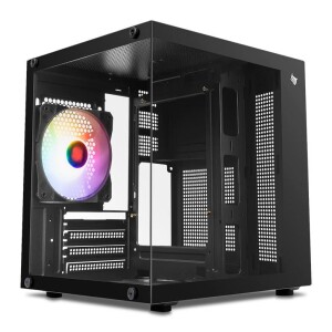 Gabinete Gamer Aquário Pichau Atom, Mini-Tower, Lateral de Vidro, Com 1 Fan, Preto, PG-ATOM-BK