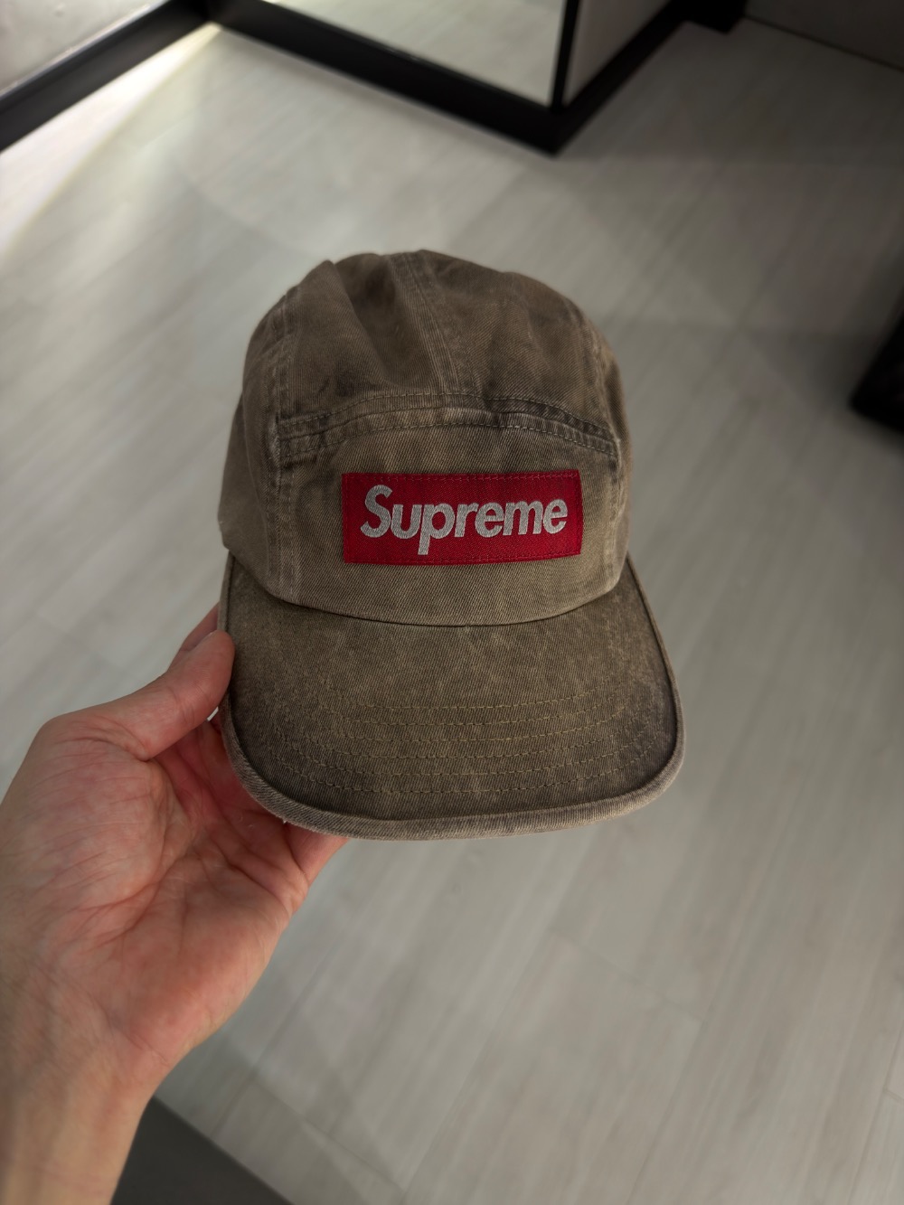 Boné Supreme Overdyed Camp Tan SS26-W7 — Único, Novo