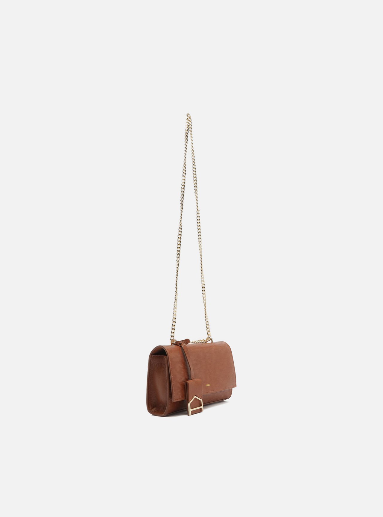 Foto 5 de Bolsa Tiracolo Marrom Couro Abraccio Pequena