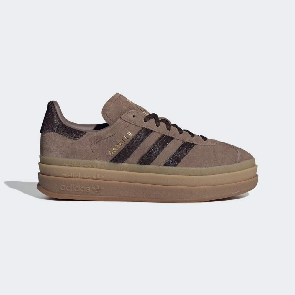 adidas Gazelle Bold Earth Strata Aurora Coffee Gold Metallic — 37, Novo
