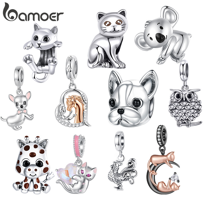 Contas De Animais Bamoer – Amuletos Requintados De Cães E Cavalos Para Fazer Pulseiras