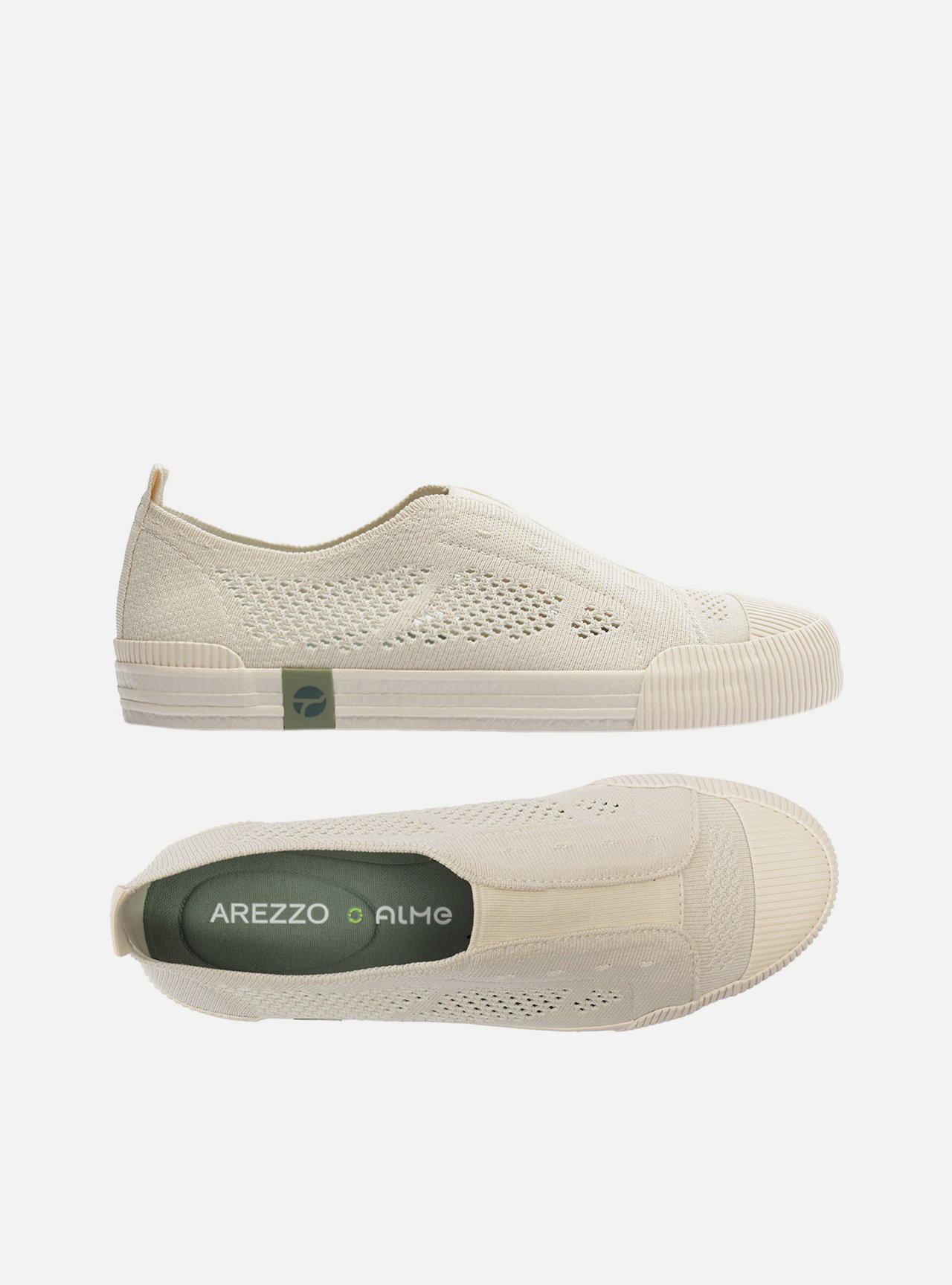Foto 5 de Tênis Slip On Branco Knit Elástico Alme