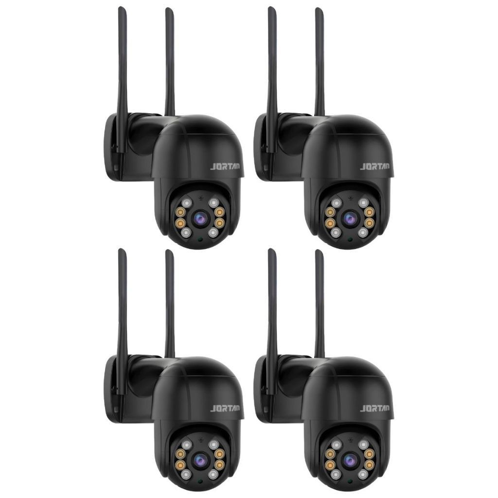 Kit 4 Câmera de Segurança IP A8 Wi-fi Preto com Áudio Bidirecional Visão Noturna LED Infravermelho - com App YOOSEE