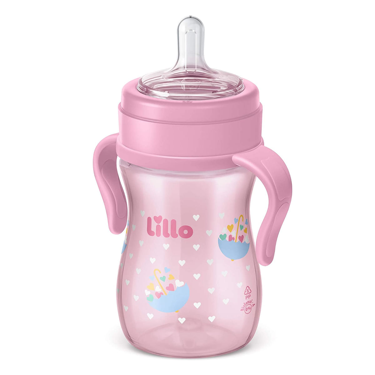 Foto 2 de Mamadeira com Alça Super Evolution 240ml Rosa - Lillo