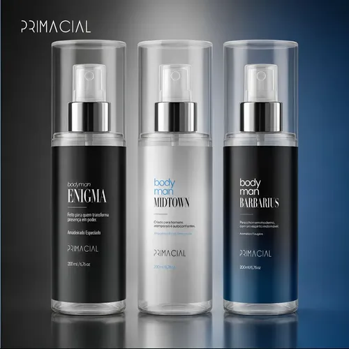 Kit Body Splash Masculino Barbarius + Enigma + Midtown 200ml