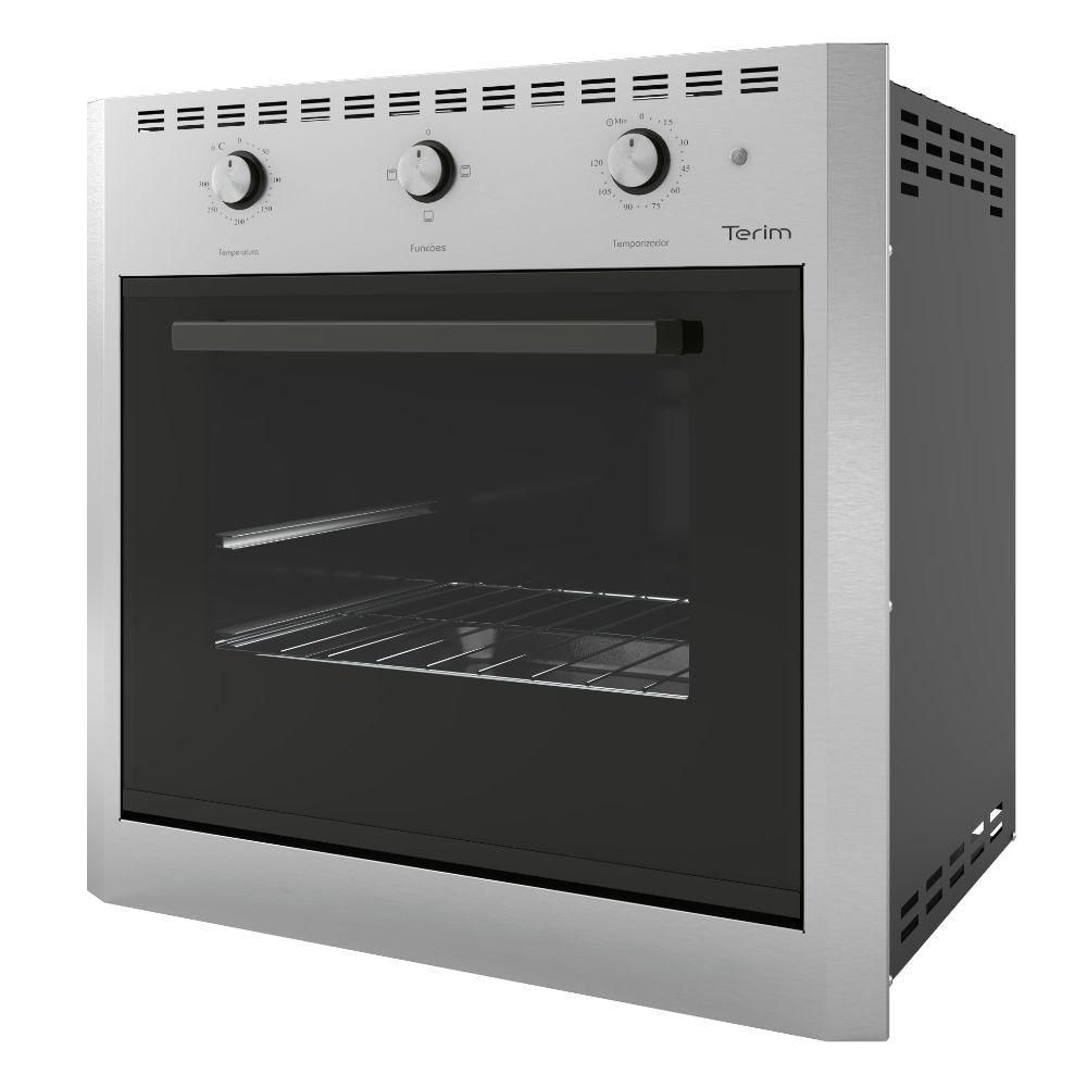 Forno Elétrico de Embutir Terim E60 60L com Grill e Timer Inox 110V