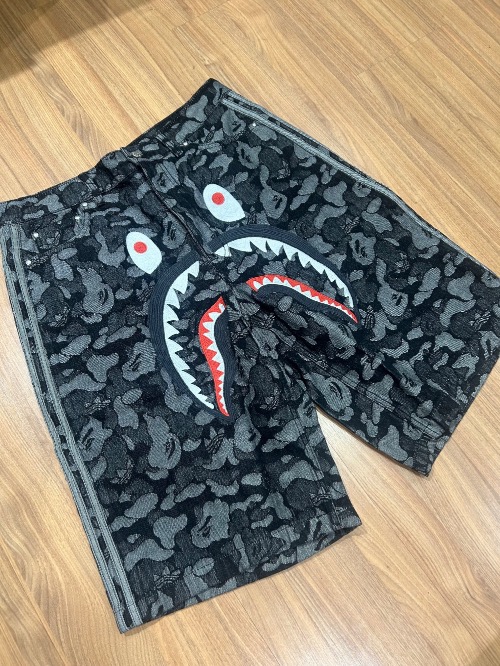 BAPE x adidas Jorts Shark Denim Black — M, Novo
