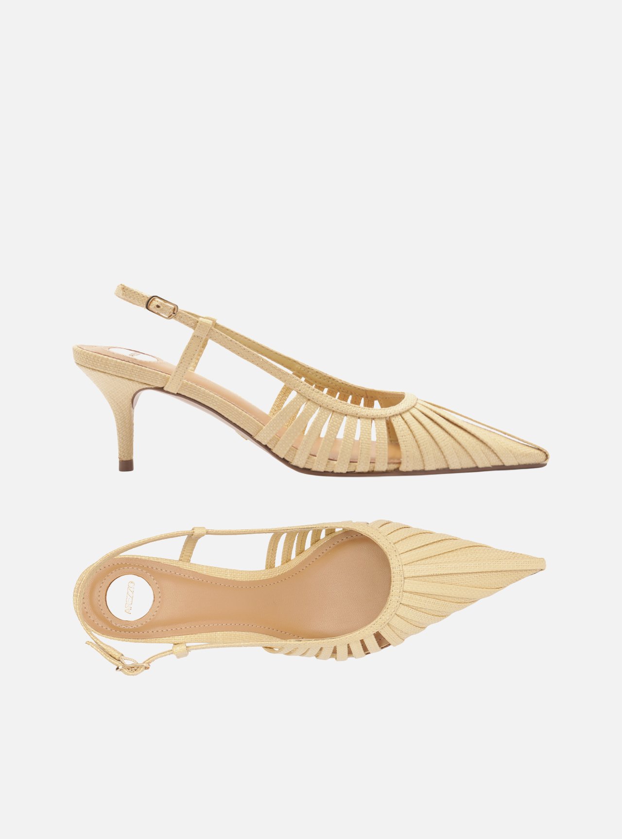 Foto 5 de Scarpin Nude Salto Fino Fivela Slingback