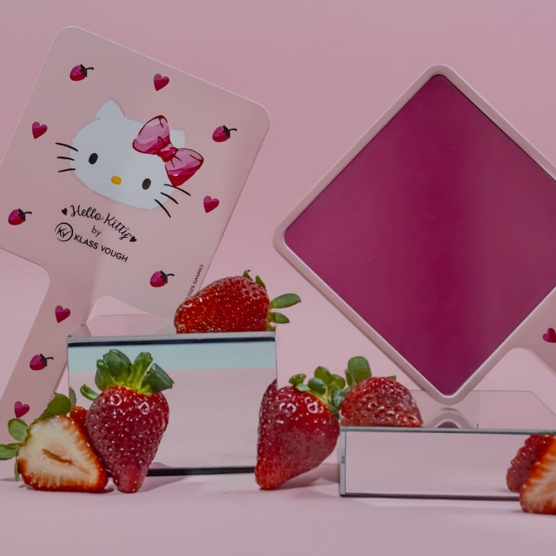 Foto 4 de Espelho para Mãos Quadrado Hello Kitty Rosa Klass Vough