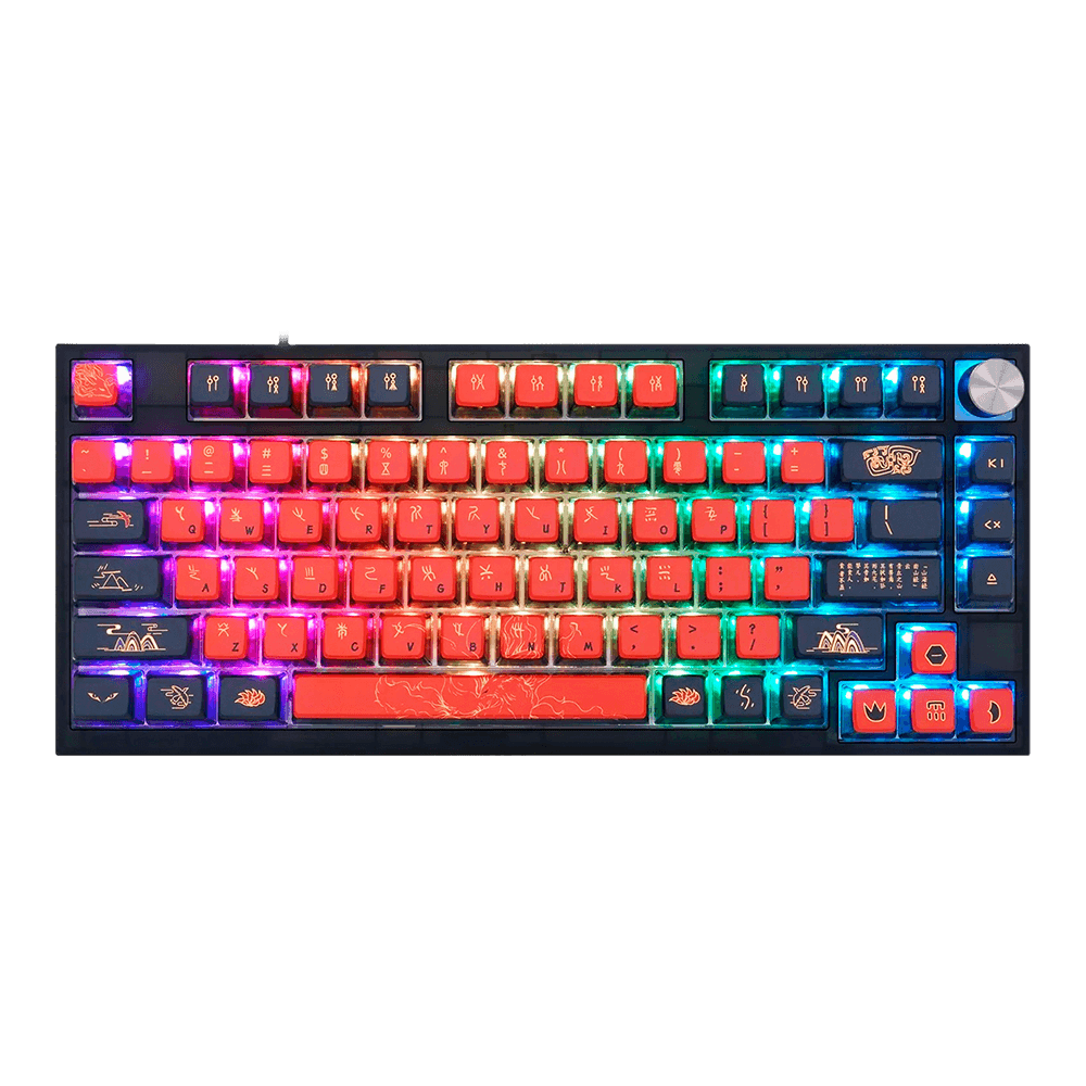Teclado Gamer Mecânico Skyloong GK75 Jiuwei, Switch KTT Brown, 3 Modos, RGB, Hot Swap, 4000mAh, Preto