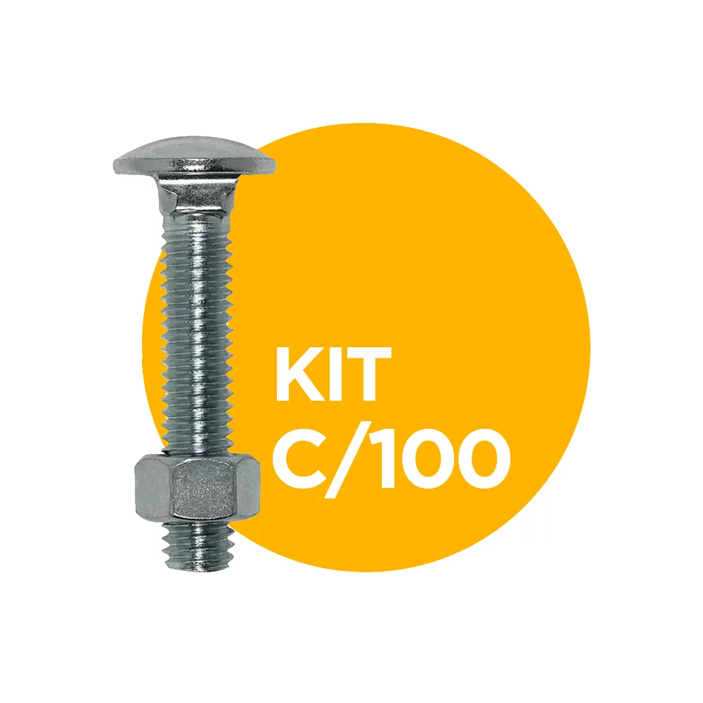 Parafuso Francês 5/16X3" C.P Caixa com 100 Unidades