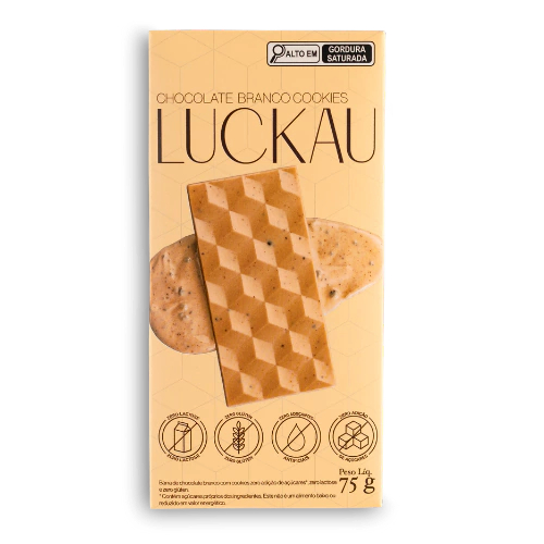 Barra Chocolate Branco com Cookies SEM GLÚTEN SEM LACTOSE SEM AÇÚCAR - 75g