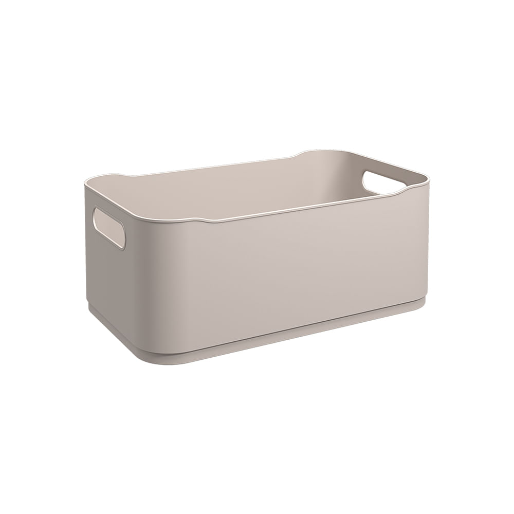 Cesta Fit Com Tampa Grande Cinza Chumbo Coza