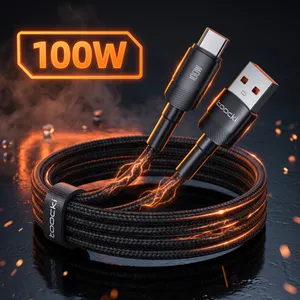 [R$2 Moedas/APP] Cabo USB C Toocki 100W Carregamento Rápido