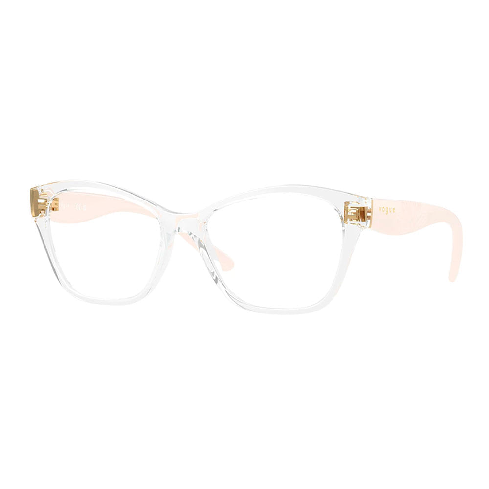 Armação de Óculos de Grau Feminina Vogue Gatinho VO5628 W745 Cor Transparente e Nude