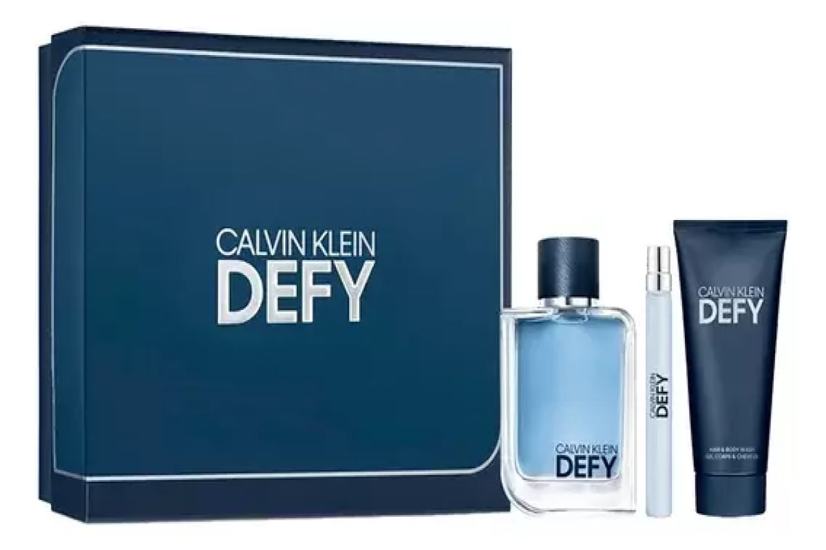Kit Calvin Klein Defy Edt 100ml + Edt 10ml + Body Wash 100ml