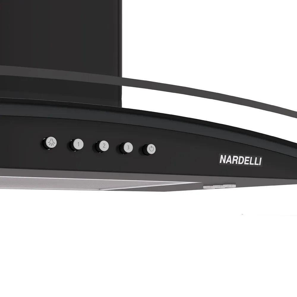 Foto 2 de Coifa Nardelli De Parede Clean Vidro Curvo 80cm Preto 220V