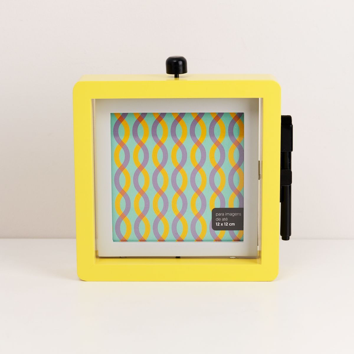 Porta-Retrato Giratório Amarelo 12X12 Cm Único