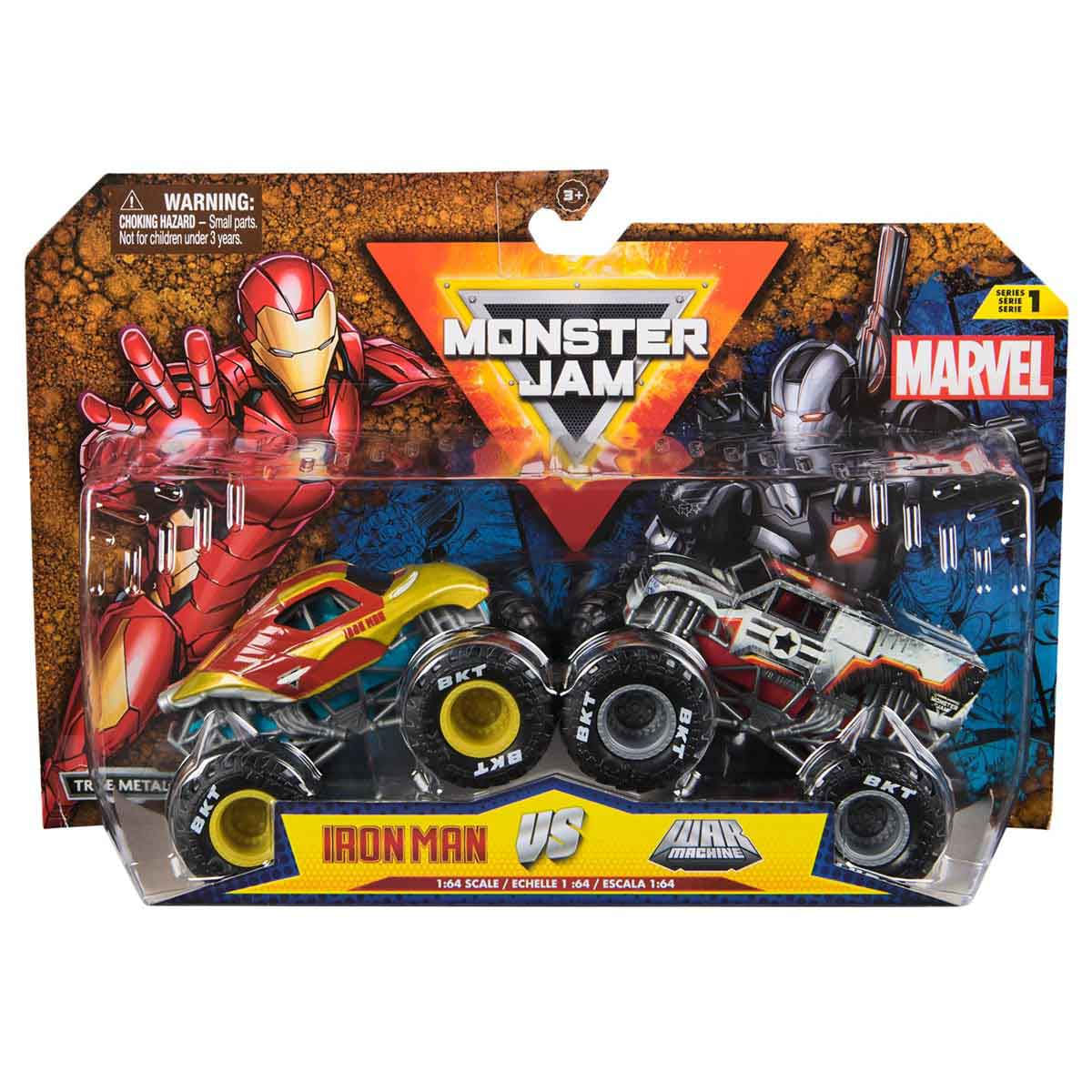 2 Carrinhos Homem De Ferro E Máquina De Combate -Monster Jam