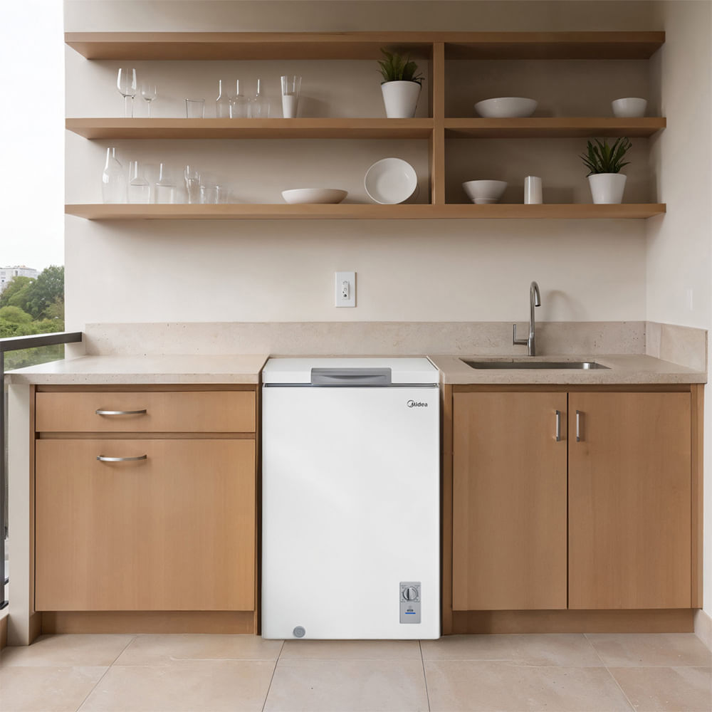 Foto 4 de Freezer Horizontal 100L Inverter Bivolt Branco Midea Bivolt