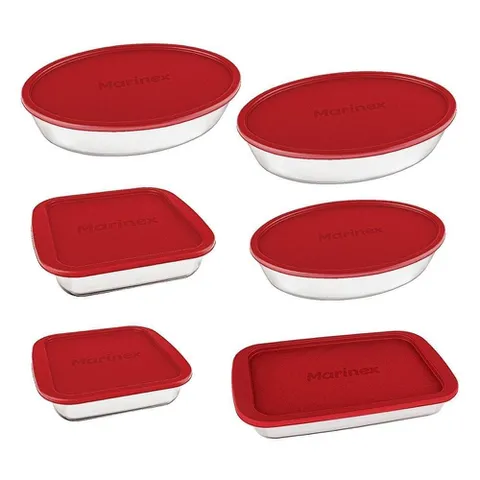 Conjunto Assadeiras Vidro Marinex 6 Peças
