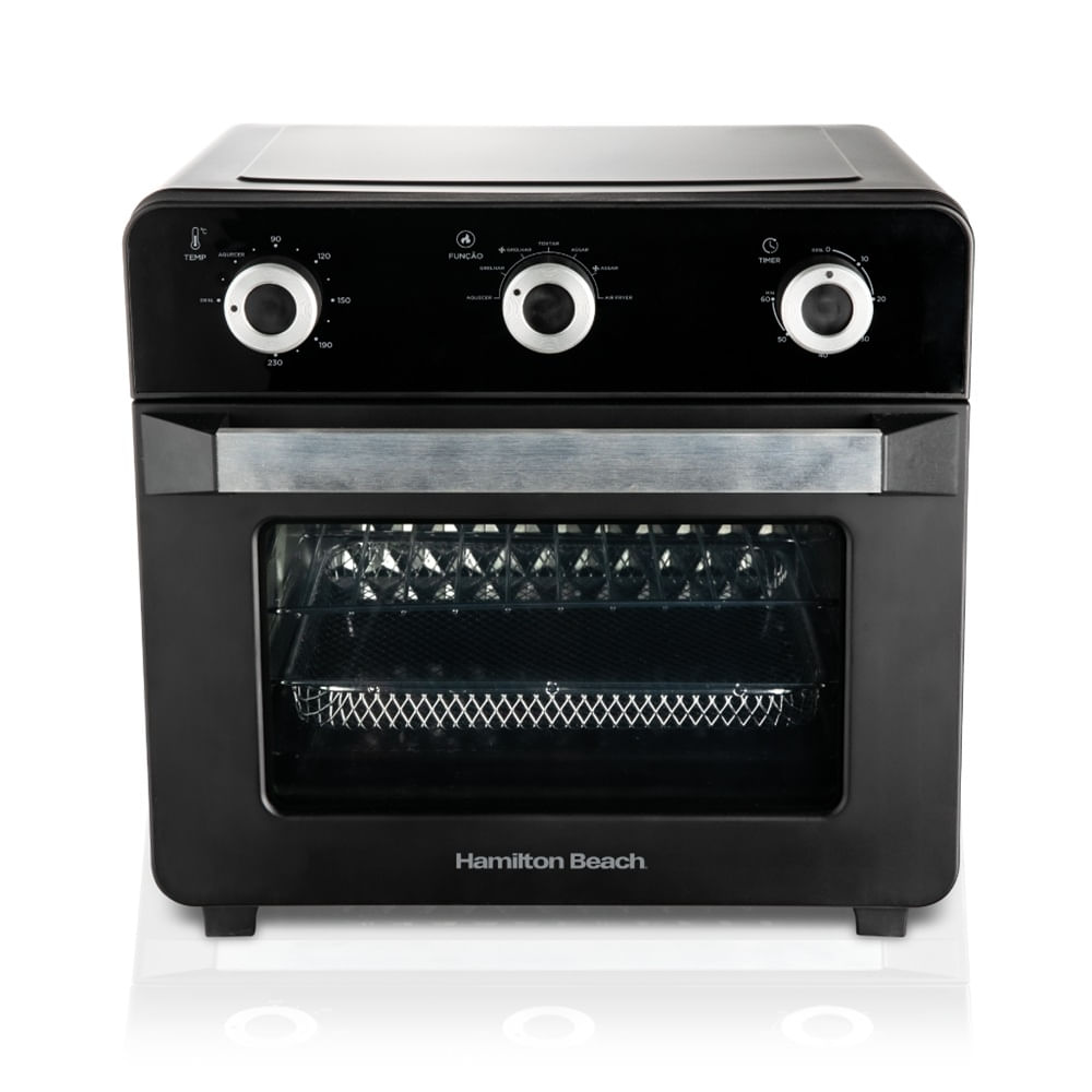 FORNO ELÉTRICO HAMILTON BEACH AIR FRYER 20L EM AÇO INOX PRETO 220V ASWE-003-BZ220