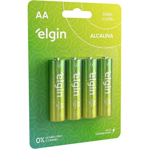 PILHA ALCALINA AA BLISTER COM 4 PC ELGIN